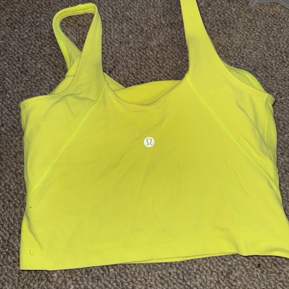 Lululemon Yellow Lime Active Crop Tank